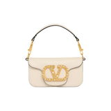 Loco Studded Vlogo Small Leather Shoulder Bag