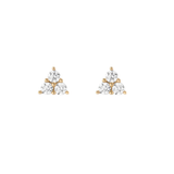 White Sapphire Trinity Stud Earrings