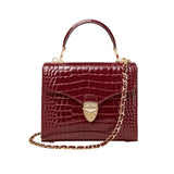 Midi Mayfair Merlot Patent Croc
