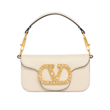 Loco Studded VLOGO Small Leather Shoulder Bag