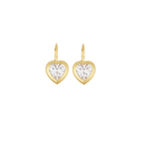 Bezel Heart Drop Earrings