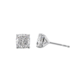 2 Ctw Stud Earrings Set With Cushion Lab Diamonds