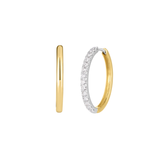 Half Half Diamond Hoops