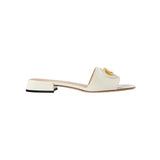 VLogo embellished leather slides