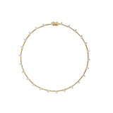 Petite Julien Trillion Cut, Lab White Sapphire Gold Bar Necklace