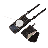 Remi Magnet Wallet Crossbody Phone Case (Black Croc/Pewter)