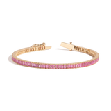 Lab Grown Pink Sapphire Baguette Tennis Bracelet